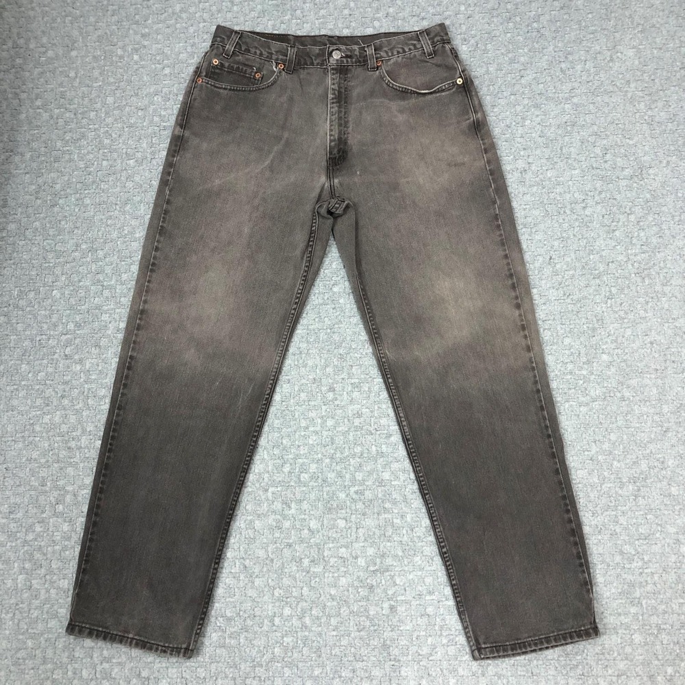 Levis 550 Jeans Mens 36x32 Faded Black Gray Relaxed Fit Tapered Leg Denim Y2K